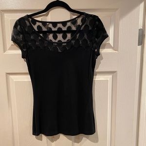 Boston proper black polka dot blouse